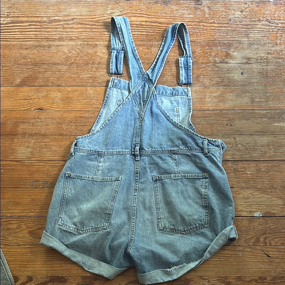 We The Free (Free People) Blue Jean Overall Shorts - Picture 3 of 3